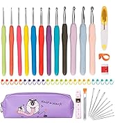 Amazon.com: Crochet Hooks Set 12 PCS 2mm(b)-8mm(b) Ergonomic Soft
